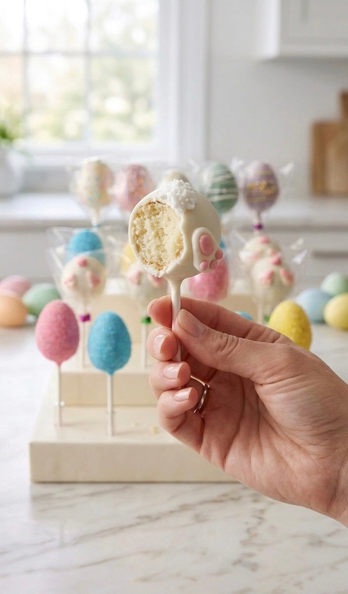Bunny Tail & Easter Egg Cake Pops (6 Pack) — Vanilla