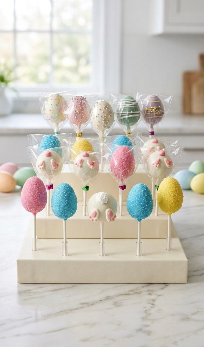 Bunny Tail & Easter Egg Cake Pops (6 Pack) — Vanilla